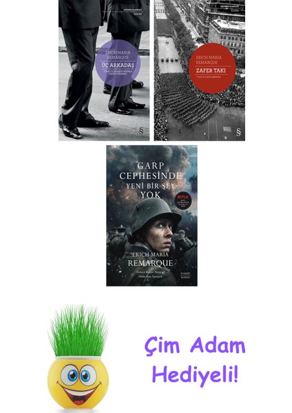 Erich Maria Remarque 3 Kitap Seti + Çim Adam Hediye