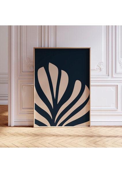 Modern Botanik Çizgi Sanatı, Lacivert ve Bej Minimalist Doğa Duvar Sanatı modelleri