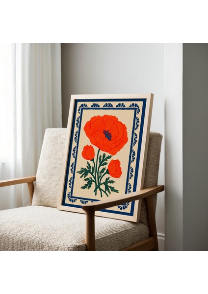 Turuncu Gelincik Halk Sanatı: Vintage Iskandinav Botanik ( ) fiyatları