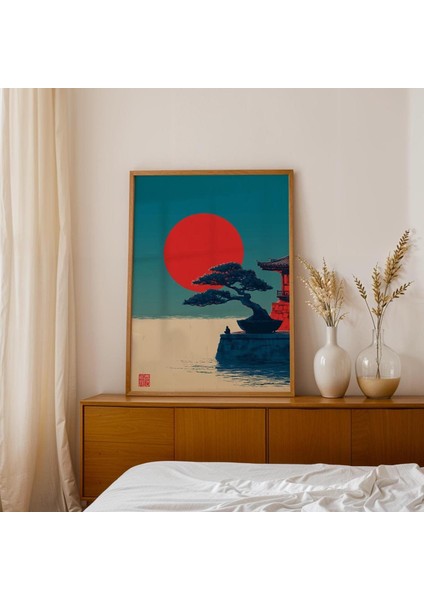 Japon Zen Sanatı: Bonsai Ağacı, Kırmızı Güneş ( & )