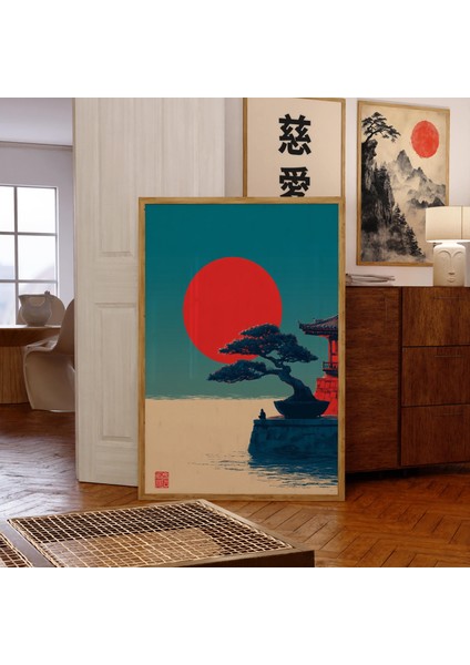 Japon Zen Sanatı: Bonsai Ağacı, Kırmızı Güneş ( & )