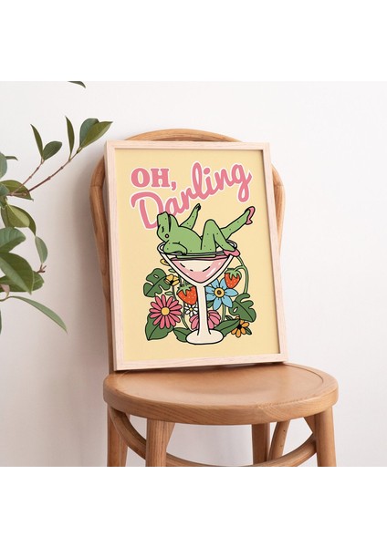 Retro Pinup Kurbağa Duvar Baskısı, Ah Sevgilim Sözü, Vintage Tarzı Burlesque Poster fiyatları