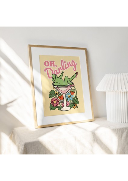 Retro Pinup Kurbağa Duvar Baskısı, Ah Sevgilim Sözü, Vintage Tarzı Burlesque Poster modelleri