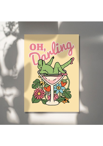 Retro Pinup Kurbağa Duvar Baskısı, Ah Sevgilim Sözü, Vintage Tarzı Burlesque Poster fırsatları