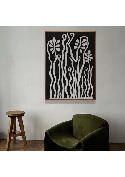 Sanat: Soyut Bitkiler Sanat Posteri. Siyah Beyaz Duvar Sanatı, Iskandinav Bohem Eklektik Ev Dekorasyonu fiyatları