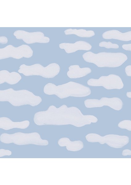 Mavi Gökyüzünde Bulutlar Resmi. Soyut Açık Mavi Pastel Yatay Duvar Sanatı Iskandinav Boho Dekoru A1 fiyatları
