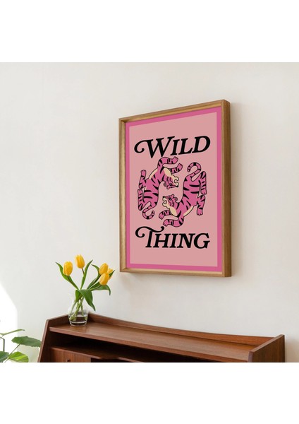 Çerçeveli Cesur Pembe Kaplan Posteri, Büyük Maksimalist Duvar Sanatı, Eğlenceli Neon Çita Posterleri, Üniversite Yurdu modelleri