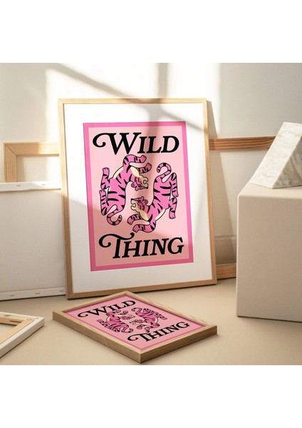 Çerçeveli Cesur Pembe Kaplan Posteri, Büyük Maksimalist Duvar Sanatı, Eğlenceli Neon Çita Posterleri, Üniversite Yurdu fırsatları