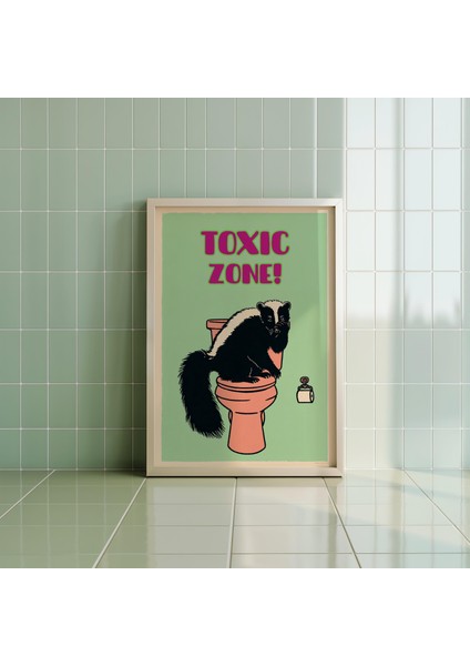 Toxic Zone Komik Banyo Duvar Sanatı, Tuhaf Kokarca Tuvalet Posteri, Esprili Tuvalet Tabelası indirimleri