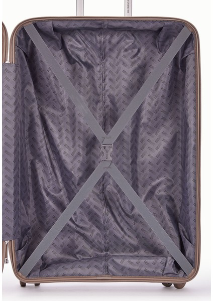 Benetton 3'lü Valiz Set Büyük Orta ve Kabin Boy %100 Polipropilen Şampanya 14BNT8002 indirimleri