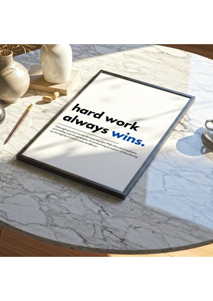 Motivasyonel Söz Sanatı: Sıkı Çalışma Kazanır Tipografi ( & ) fiyatları