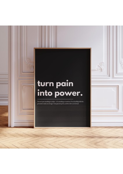 Motivasyonel Tipografi Posteri: 'acıyı Güce Dönüştürün' ( & )