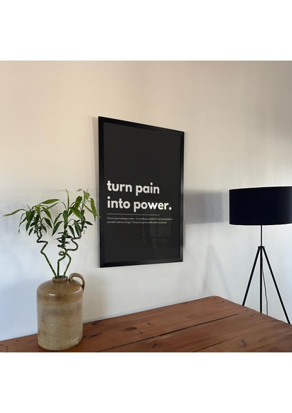 Motivasyonel Tipografi Posteri: 'acıyı Güce Dönüştürün' ( & ) modelleri