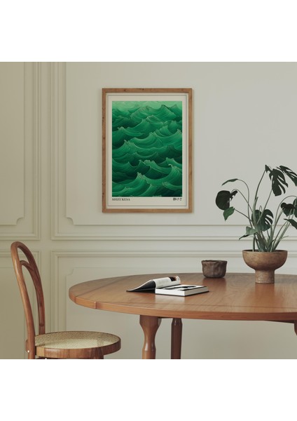 Adaçayı Yeşili Dalgalar Japandi Duvar Sanatı, Wabi Sabi Duvar Sanatı, Japon Duvar Sanatı indirimleri