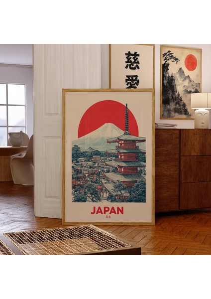 Vintage Fuji Dağı Japon Ahşap Baskısı ( )