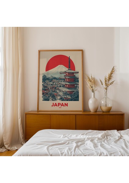 Vintage Fuji Dağı Japon Ahşap Baskısı ( ) fırsatları