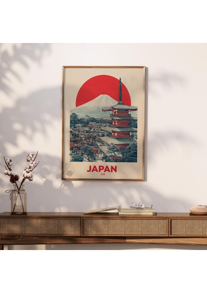 Vintage Fuji Dağı Japon Ahşap Baskısı ( ) indirimleri