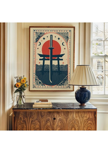 Japon Katana ve Torii Kapısı: Halk Sanatı Duvar Dekoru ( ) fiyatları