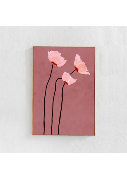 Gelincik Çiçekleri Resim Sanatı, Allık Pembesi Duvar Sanatı