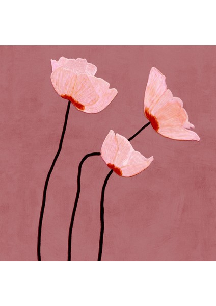 Gelincik Çiçekleri Resim Sanatı, Allık Pembesi Duvar Sanatı fiyatları