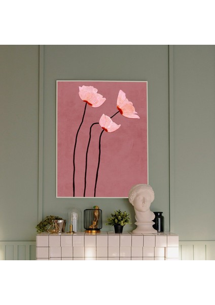 Gelincik Çiçekleri Resim Sanatı, Allık Pembesi Duvar Sanatı indirimleri