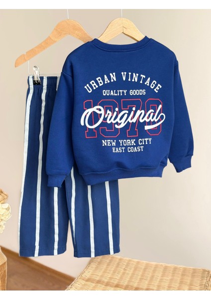 Erkek Çocuk Pamuklu Lacivert Originals Yazılı Sweatshirt Eşofman Takım fiyatları
