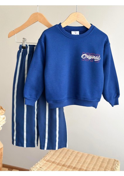 Erkek Çocuk Pamuklu Lacivert Originals Yazılı Sweatshirt Eşofman Takım modelleri