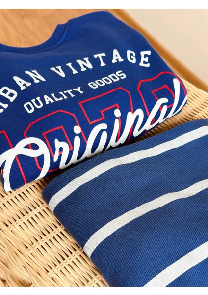 Erkek Çocuk Pamuklu Lacivert Originals Yazılı Sweatshirt Eşofman Takım fırsatları