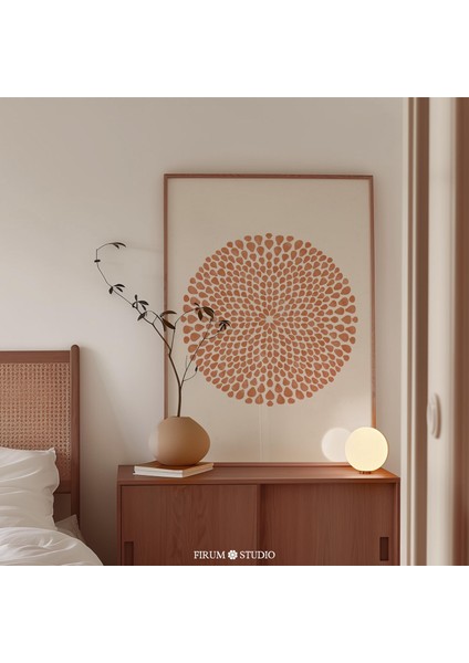 Yanık Turuncu Soyut Botanik – Organik Minimalist Duvar Sanatı