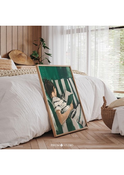 Zümrüt Yeşili Okuyan Kadın Sanatı, Kitap Sever Kedi fiyatları