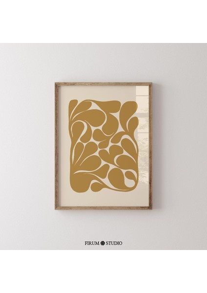 Soyut Sarı Botanik Sanatı - Sönük Sarı Dekor | Modern Evler Için Şık Duvar | Bohem Yatak Odaları Için Organik Duvar Sanatı | fiyatları