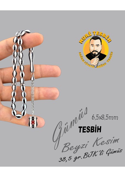 38,5 gr Bjk Li Gümüş Beyzi Kesim 6,50X8,50