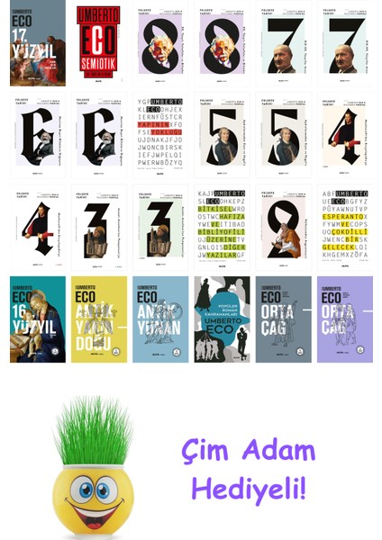 Umberto Eco 24 Kitap Seti + Çim Adam Hediye