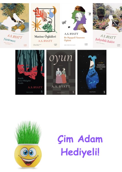 A. S. Byatt 7 Kitap Seti + Çim Adam Hediye