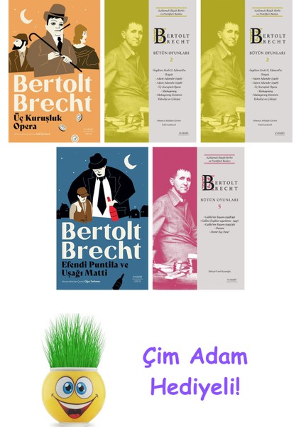 Bertolt Brecht 5 Kitap Seti + Çim Adam Hediye
