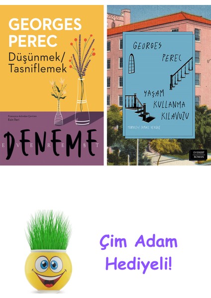 Georges Perec 2 Kitap Seti + Çim Adam Hediye