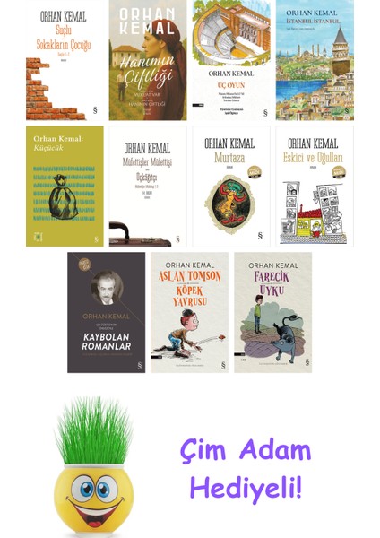 Orhan Kemal 11 Kitap Seti + Çim Adam Hediye
