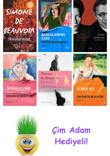 Simone De Beauvoir 6 Kitap Seti + Çim Adam Hediye