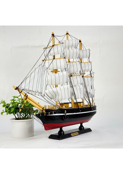 40 cm Büyük Boy El Yapımı Ahşap Yelkenli Gemi Maketi – Büyük Boy Dekoratif Masa Üstü Deniz Temalı Model, Ofis ve Ev Süsü modelleri