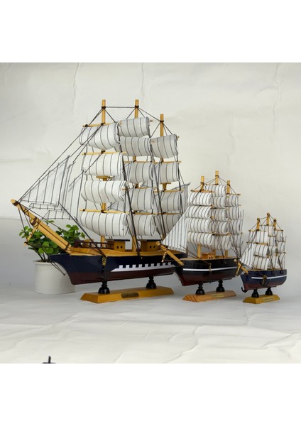 40 cm Büyük Boy El Yapımı Ahşap Yelkenli Gemi Maketi – Büyük Boy Dekoratif Masa Üstü Deniz Temalı Model, Ofis ve Ev Süsü fırsatları