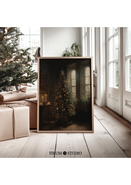 Kasvetli Noel Ağacı Noel Duvar Dekoru, Noel Sanatı |