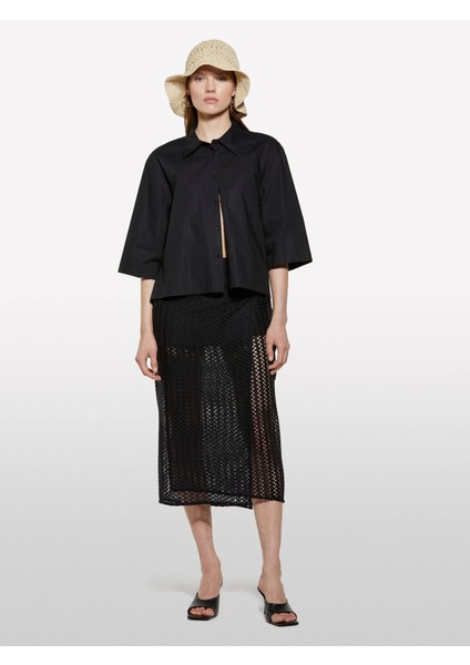 Kroşe Astarlı Uzun Pareo Kadın Siyah Etek - 325P60FSW800Q