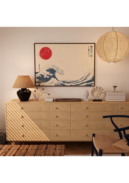 Hokusai Büyük Dalga'dan Esinlenilmiş Poster, Japon Duvar Sanatı, Hokusai, Japandi Duvar Sanatı modelleri