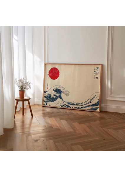 Hokusai Büyük Dalga'dan Esinlenilmiş Poster, Japon Duvar Sanatı, Hokusai, Japandi Duvar Sanatı fırsatları
