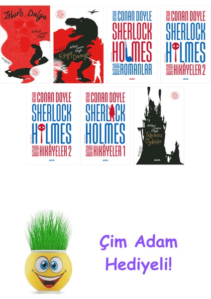Sir Arthur Conan Doyle 7 Kitap Seti + Çim Adam Hediye