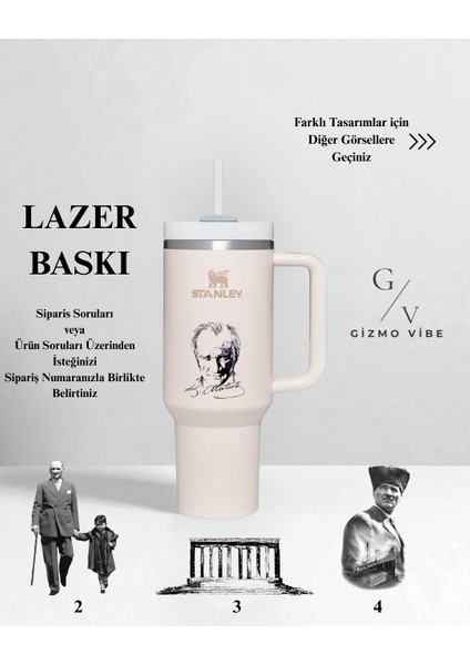 Kişiselleştirilebilir Quencher Pipetli Termos 1,18 L Açık Pembe Özel İsimli fırsatları