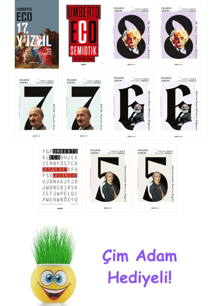 Umberto Eco 11 Kitap Seti + Çim Adam Hediye