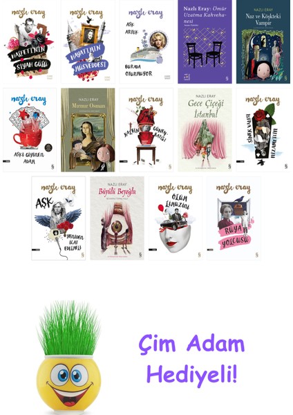 Nazlı Eray 14 Kitap Seti + Çim Adam Hediye