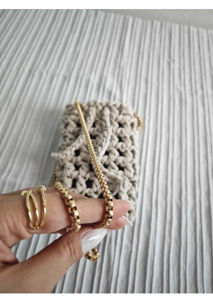 🧶 El Yapımı Penye Ip Telefon Çantası – 12 Renk Seçeneği ile Tarzınızı Yansıtın!