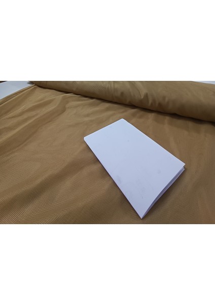 Dökümlü Düz Tül Perde - Koyu Hardal - Pileli Dikim 1x2,5 Pile - HRKL500